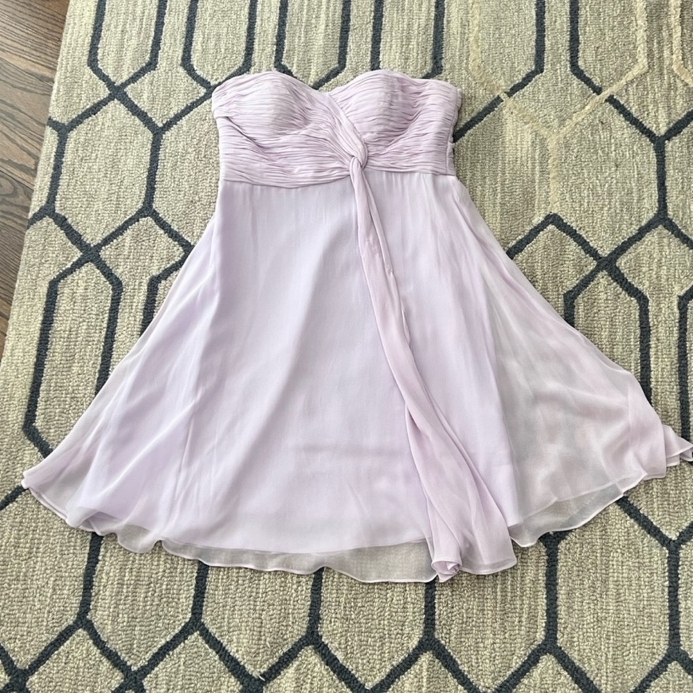 Morgan McFeeters Lavender Silk Strapless Cocktail Dress Size 6